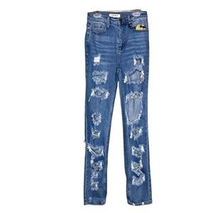 Vibrant M.I.U High Waisted Distressed Jeans